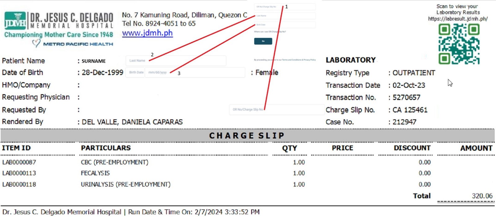 Sample Charge Slip